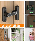 Adjustable Barn Door Latch For Self Aligning Sliding Doors With Height Tuning From 0 To 7 Millimeters, Zinc Alloy, Black Finish