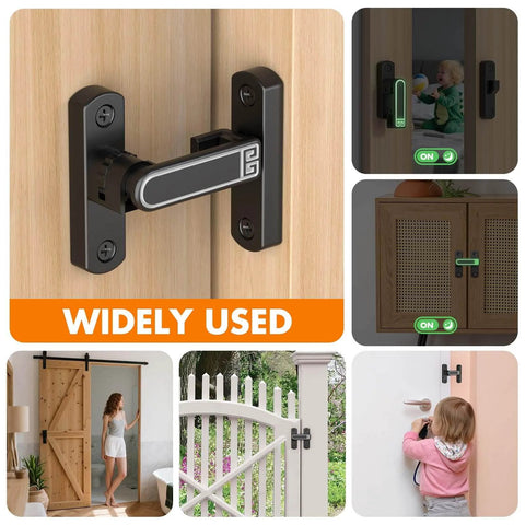 Adjustable Barn Door Latch For Self Aligning Sliding Doors With Height Tuning From 0 To 7 Millimeters, Zinc Alloy, Black Finish