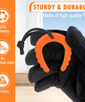 Bulletproof First Responder Door Stops 4 Piece Kit Emergency Police Kick Jammers Anti Slam Wedges shown in orange TPE with a black glove.