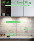 Kitchen setup with Two Pack 12 Inch Under Cabinet Lighting Kit Dimmable LED Lights Cool White 6000K Linkable USB Plug In installed.