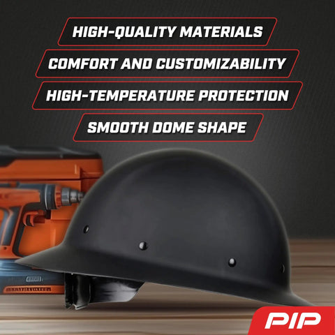 WolfJaw Fiberglass Full Brim Hard Hat With Wheel Ratchet For All Day Comfort ANSI Z89.1 Type 1 Class G 2200V Electrical Protection Black
