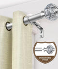 Top Notch Silver Curtain Rod Finials Replacement Ends For Drapery Rods That Fit One And Seven Eighths Inch Durable Metal Construction With A Sleek Translucent Finish To Elevate Your Window Decor And Give Your Space A Modern Casual Vibe. silver curtain rod finial on 1-7/8 inch rod