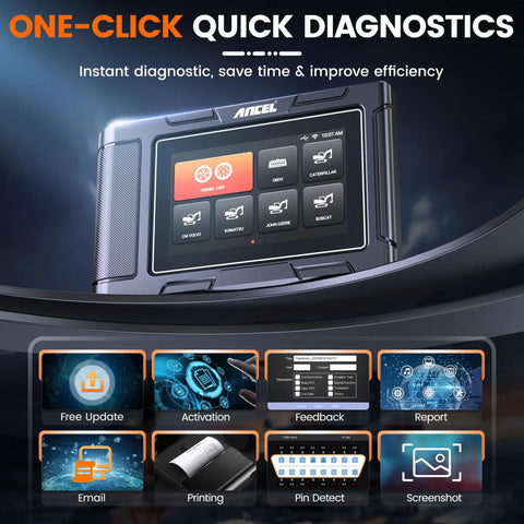 HD3600 Heavy Equipment Diagnostic Tool With DPF Regen Pro Grade Full System showing interface on display