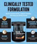 All In One Joint Support Powder With Turmeric, Glucosamine, Chondroitin, MSM, Collagen And Boswellia For Pain Relief, Repair And Mobility For Athletes, Great Tasting Orange Flavor, 30 Scoops, clinically tested formula