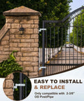 Four Pack Chain Link Fence Gate Male Hinges For 2-3/8 Inch OD Post Or Pipe With 5/8 Inch Pin Galvanized Steel Construction Rust Resistant Weatherproof Gate Hardware For Quick Easy Installation on driveway gate
