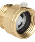 Brass 0.75 Inch Male Hose Thread Vacuum Breaker For Backflow Prevention, shown close-up, self-draining design, brass material