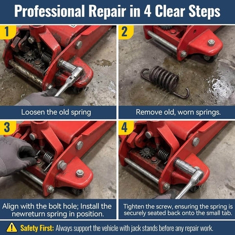 19 Piece 3 Ton Floor Jack Repair Kit With Replacement Springs And Hydraulic Rebuild Parts For Most 3 Ton Jacks DIY steps
