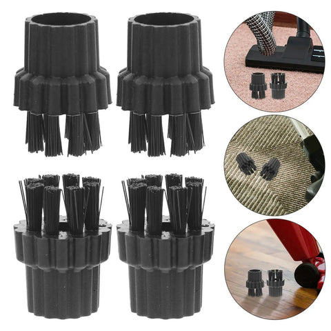 6 Piece Steam Cleaner Brush Head Replacement Kit With Durable Nylon Bristles Quick Swap Corner And Wide Floor Attachments detailed view