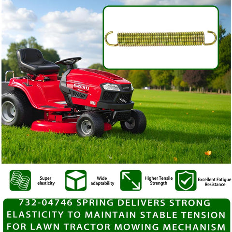 Extension Spring With Hook Ends For Lawn Tractors That Fits 732-04746 And Other Heavy Duty Models From MTD Troy-Bilt Cub Cadet Craftsman Bolens Remington Ryobi Yardman Yard Machine And Mower Brake Return System