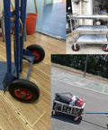 Heavy Duty Swivel Caster Wheels With Mounting Screws Pneumatic Rubber Tires Roll Super Smooth moves on a portable utility cart.