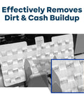 Waffletechnology Cleaning Cards For Money Counter Machine Presaturated With WonderSolvent shown cleaning machine dirt buildup