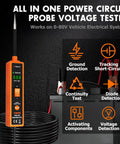 Power Circuit Probe Tester Kit For Automotive Electrical System With 6V-24V DC Test Light and 10 Ft Lead near battery