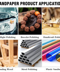 Image displaying various uses for Three Inch Silicon Carbide Wet Dry Sanding Discs Set With Hook And Loop, 82 Pieces, includes polishing.