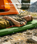 Person resting on Self Inflating Sleeping Pad With Built In Foot Pump 3 Inch Foam Memory Hybrid Mattress for camping