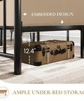 Queen Metal Platform Bed Frame Featuring Victorian Headboard And Footboard Extra Heavy Duty Steel Slats No Box Spring Needed Zero Squeak Sleep Rock Solid Black showing ample 12.4" under-bed storage.