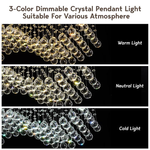 Modern K9 Crystal Chandelier Light Fixture With 8 Lights Raindrop Chandeliers In An S Shaped Flush Mount Ceiling Light, warm, neutral, cold light options