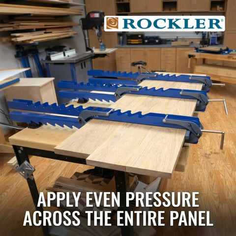 Deluxe Panel Clamps With Scissor Couplers For Flat Panels And Flush Joints in workshop setup