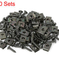 Fifty Pack Hella Tough Metal U Clip Screws 4.2X16mm Automotive Fasteners For Cars Bikes And Trucks To Secure Wiring Harnesses Trim Panels And Body Parts Solid Tool Box Upgrade.