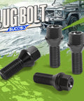 Premium Grade Heavy Duty 14x1.5 Conical Seat Oem Replacement Lug Bolts For Bmw Audi Vw Rig Swaps With Dope Grip And Corrosion Resistant Finish For Aftermarket Wheels displayed on green background.