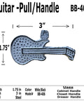 3 Inch Guitar Style Pull Handle for Cabinets, Drawers, Gates, Decorative Wrought Iron Knob in Black White Finish
