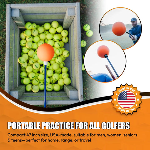Counterbalanced Golf Swing Trainer Aid For Flexibility, Tempo, And Consistent Contact, 47 Inch Practice Tool in use