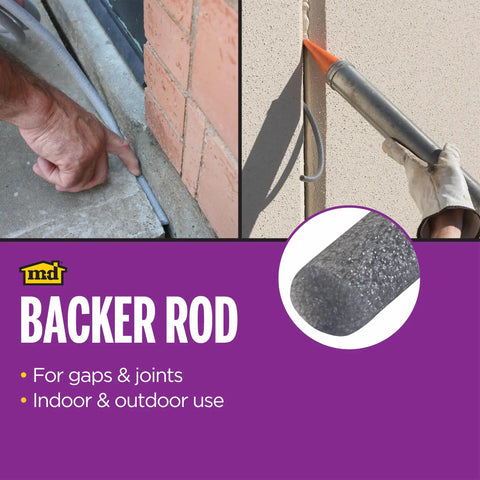 All Purpose Foam Backer Rod For 3/4 Inch Expansion Joints, Gray Caulking Backing Strip 15 Feet Long used for sealing gaps in concrete.