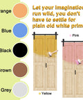 Bi-Fold Barn Door For Closets With Header Board And Hardware Kit, 50 By 84 Inches, Unfinished Spruce Wood Panel, color options