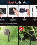 Installation steps for Solar Red White And Blue String Lights Outdoor Weatherproof For 4th Of July And Memorial Day Decor