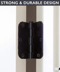 Oil Rubbed Bronze Interior Door Hinges 3.5 By 3.5 Inches With Five Eighth Inch Radius Corners installed on door