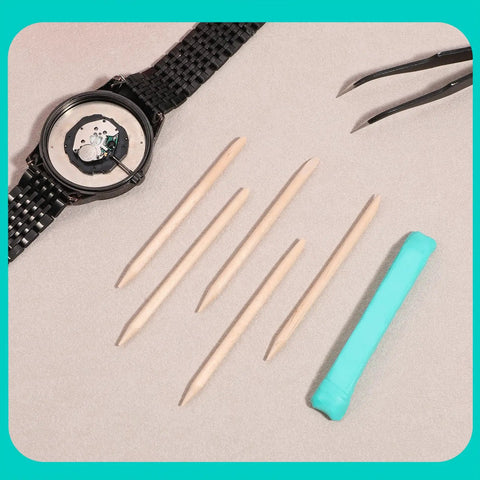 Pro Grade Watch Cleaning Putty Kit For Precision Movement Cleanup And Dial Dust Removal With Willow Sticks And Adhesive Tools