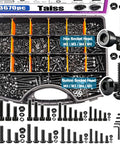 Kick Ass 3670 Pieces Metric Bolt Assortment Kit Featuring Tough As Nails Grade 12.9 Steel Socket Head Screws plus flat and lock washers in toolbox.