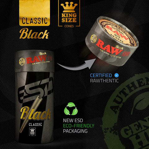 King Size Pre Rolled Cones 100 Pack Extra Fine Slow Burning Naturally Translucent Paper With Tips packaging
