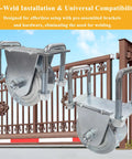 2 Pack 4 Inch Heavy Duty V Groove Sliding Gate Roller Wheels With No Weld Installation And External Brackets 6600 Pound Capacity For Inverted Gate Systems Zinc Plated Anti Rust Finish displayed against a sliding gate background