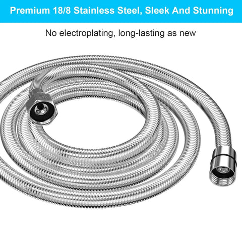 Extra Long 118 Inch Stainless Steel Shower Hose For Handheld Showers Easy Reach Extension And Replacement Flexible