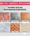 Top Shelf Breathable Stone Sealer With Heavy Duty Deep Penetrating Formula For Brick Terracotta And Tile Grout shown on various surfaces.