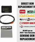 Digital Hour Meter And Tachometer For Lawn Equipment Waterproof Inductive Maintenance Gauge N310 OEM Replacement For Toro MTD Cub Cadet Bad Boy Troy Built Briggs And Stratton Pro Grade For Mowers And ZTRs black meter, cable, and log book