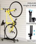 Vertical Bike Stand Freestanding Rack With Adjustable Height For 29 Inch Wheels 360 Degree Lockable Wheels Portable Indoor Bike Holder