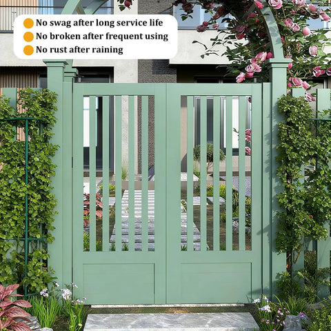 Green garden gate showcasing Heavy Duty Self Closing Door Hinges Double Acting Swinging Hinges For Cafe Doors And Bar Counters