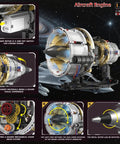 Detailed view of Jet Turbofan Engine Model Kit That Runs With App Control, Realistic Motor, Lighting Effects, 564 Plus Pieces.