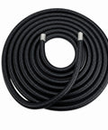 Built Tough Workhorse Corrugated Flexible Conduit Pipe With Compression Fitting Connector For Electrical Cable Routing And Wiring Harness Protection Rated At 20 Bar Pressure In A Sturdy 19 Millimeter Coil, rolled in a coil.
