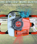 Top view of 72cc Two Stroke Gas Powered Auger Post Hole Digger Kit With 3 Drill Bits and Extensions for garden and farm jobs