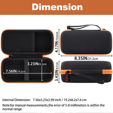 Rugged Hard Case For Klein Tools Digital Multimeters MM325 MM420 MM460S MM400 MM300 with dimensions labeled