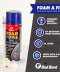 Heavy Lifters Expanding Spray Foam Sealant Fills Gaps And Cracks Straight Up, Polyurethane Draft Proof Foam For Indoors And Outdoors, Easy Sandable Texture, 12 Oz Tube next to foam remnants.