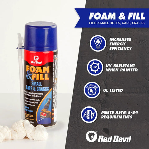 Heavy Lifters Expanding Spray Foam Sealant Fills Gaps And Cracks Straight Up, Polyurethane Draft Proof Foam For Indoors And Outdoors, Easy Sandable Texture, 12 Oz Tube next to foam remnants.