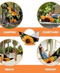 Portable Double And Single Hammock With Storage Bag For Camping, Travel, Beach, Hiking And Backyard Lounging, Sunflower Color