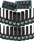 Impact Hex Bit Socket Set Half Inch Drive S2 Alloy Steel 20 Piece Metric And SAE sockets in XPE storage case
