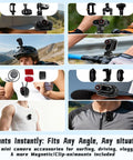 Ultra Compact 4K Sports Action Camera With 140 Degree Wide Angle, Wearable Body Cam for Cycling, Travel, Pets, and Vlogging shown with accessories