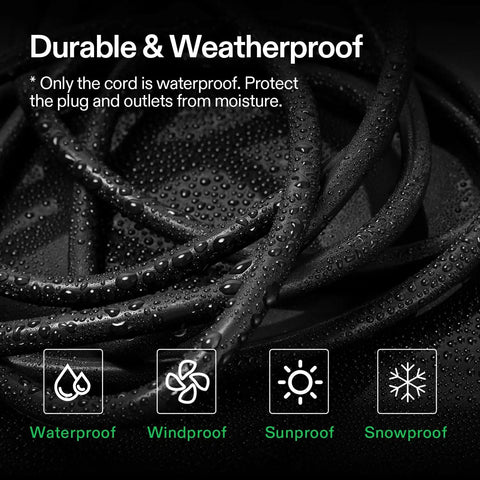 25 Ft Beefy Heavy Duty Extension Cord With 3 Outlet Power Strip 1800W Surge Protection 15A 14 AWG indoor outdoor use