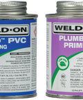 Twin Pack 780 PVC Regular Bodied Plumbing Solvent Cement And Purple Primer Set, low VOC, fast setting, smooth application