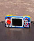 Front view of Street Fighter II Pocket Player Pro Handheld Console 2 In 1 Capcom Licensed Classics for retro gaming fans.